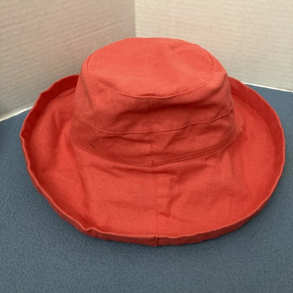 Scalia Collezione Women's Coral Canvas One Size Lined Upbrim Adjustable Sun Hat